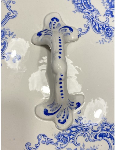 Terrine / dekschaal - klein model - B.F.K. / Boch / Boch Frères Kéramis - decor DAUPHIN helderblauw
