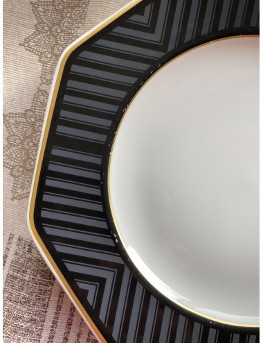 Ontbijtbord / breakfast plate Villeroy & Boch - zwart/wit decor BLACK PEARL van Heinrich
