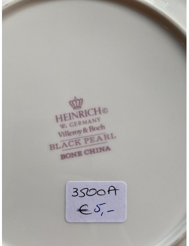 Ontbijtbord / breakfast plate Villeroy & Boch - zwart/wit decor BLACK PEARL van Heinrich
