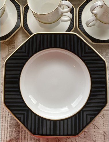 Diep bord / soepbord / pastabord Villeroy & Boch - zwart/wit decor BLACK PEARL van Heinrich