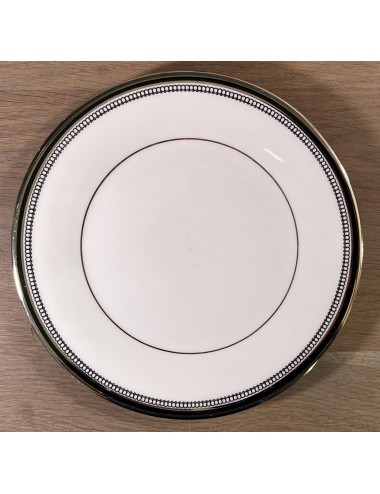 Ontbijtbord / Dessertbord - Royal Doulton - décor SARABANDE in zilverkleur met zwart/donkerblauw