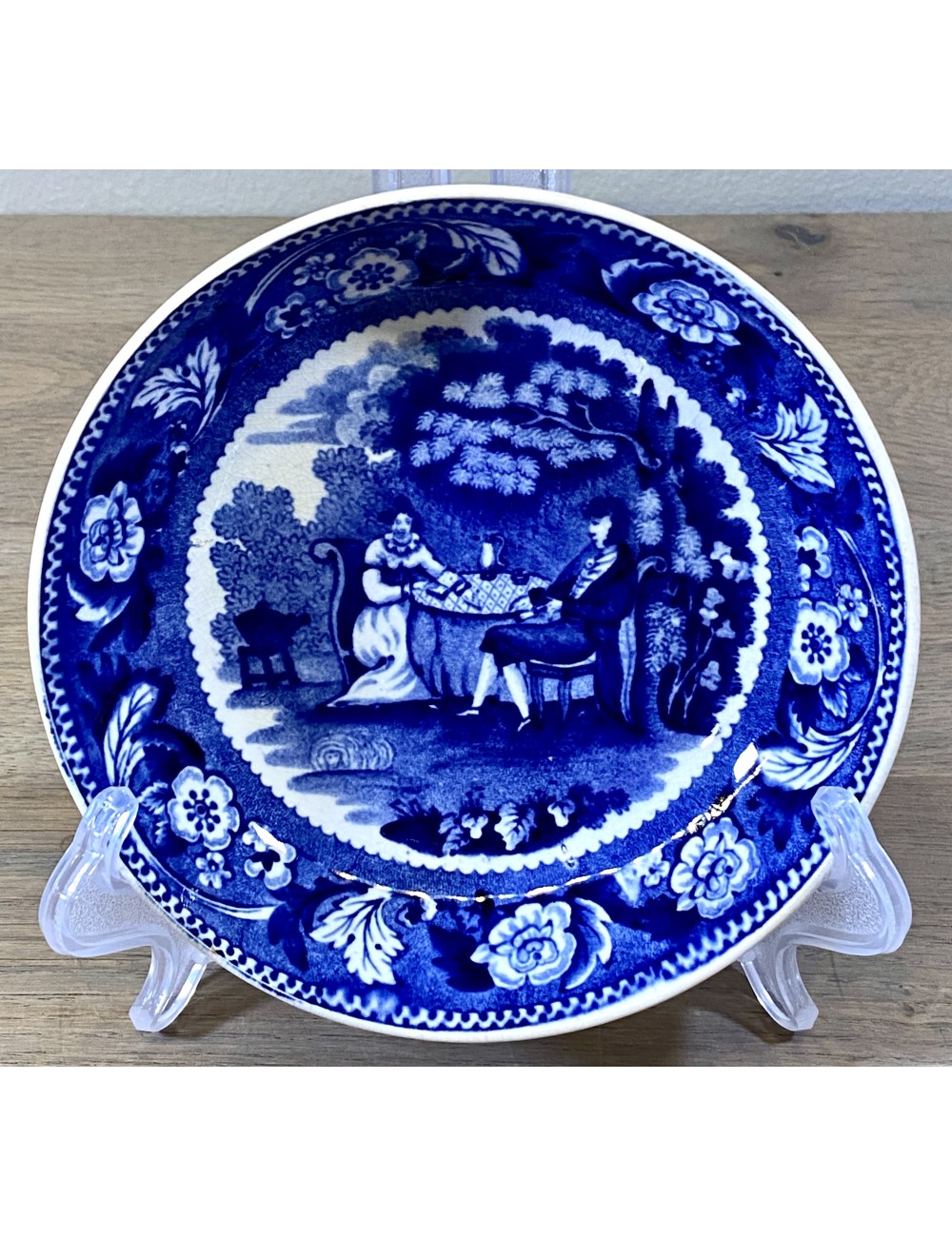 Schoteltje / Onderschotel - WS&Co (William Smith) Stafford Pottery - No.3 (blindmerk Wedgwood) - décor in blauw transferware