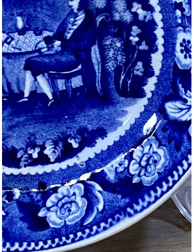 Schoteltje / Onderschotel - WS&Co (William Smith) Stafford Pottery - No.3 (blindmerk Wedgwood) - décor in blauw transferware