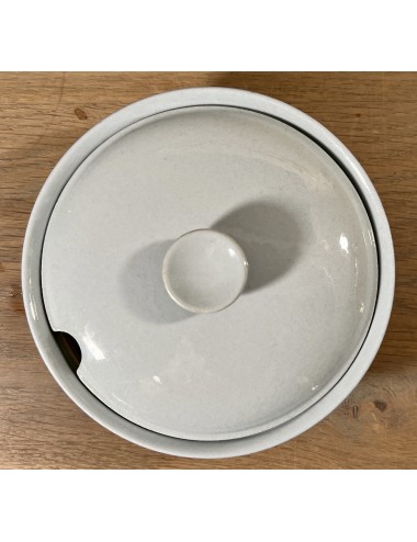Sugar bowl - round flat model - Petrus Regout - in pastel gray/blue color