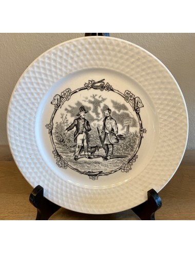 Plate / Decorative plate - Petrus Regout - décor NEMROD in black/white - peat date 1882