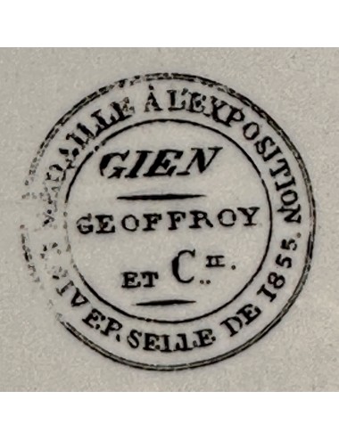 Sierbord / Dessertbord - Gien - Geoffroy et Cie - décor in zwart wit - No. 11 La Vendange…