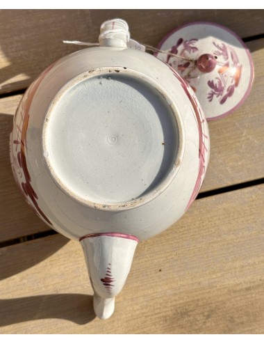 Theepotje - model met kraag - Sunderland lustreware/pink lustreware - ca. 1820-1825 - cottage design
