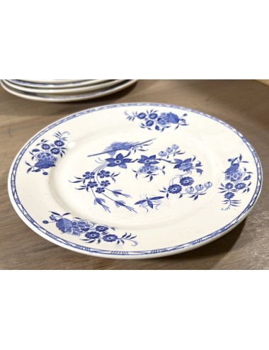 Breakfast plate / Dessert plate - Boch - décor GRAND BOUQUET blue - special model with thickened bottom edge