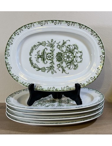 Plate - smaller oval - Melitta - JEVERLAND REEPSHOLT 1960-1970 - No. 29 - green decoration