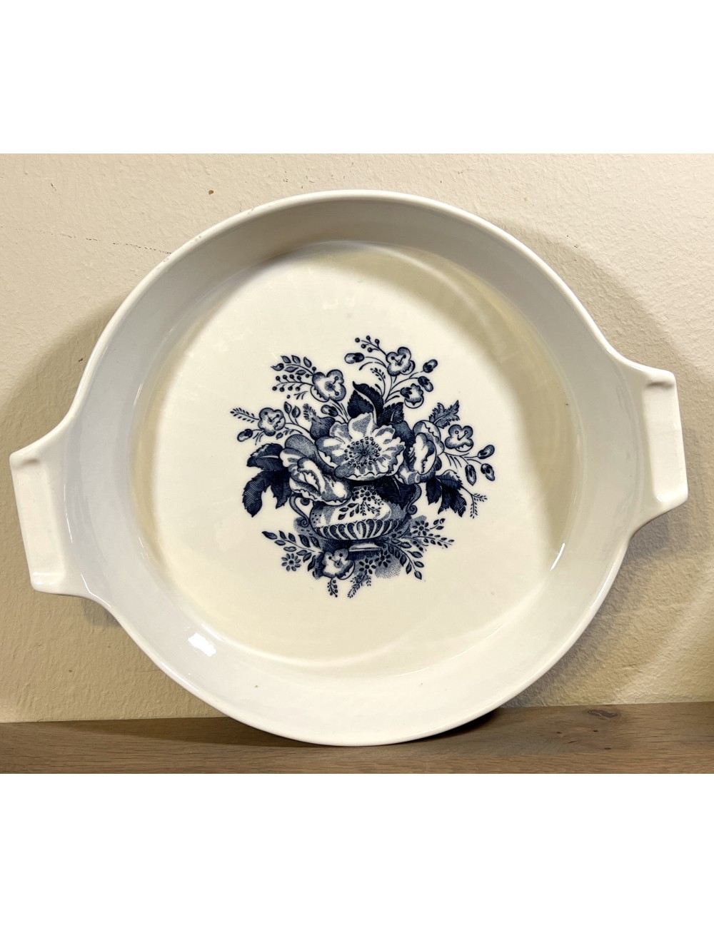 Ovenware bowl - low model with ears - Royal Spinx - décor BALMORAL in blue