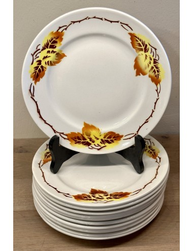 Breakfast plate / Dessert plate - Hamage Nord/Moulin des Loups - décor of autumn leaves
