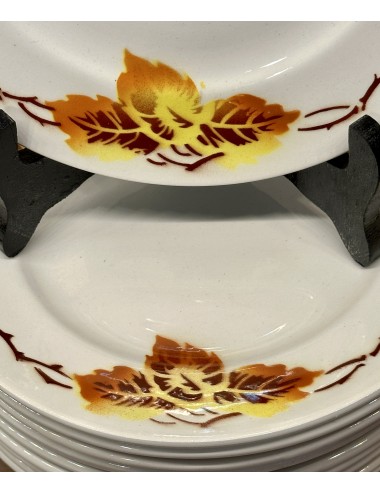 Breakfast plate / Dessert plate - Hamage Nord/Moulin des Loups - décor of autumn leaves