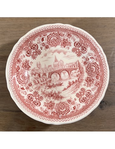 Plate / Dessert dish - round model - Villeroy & Boch - décor BURGENLAND in pink/red