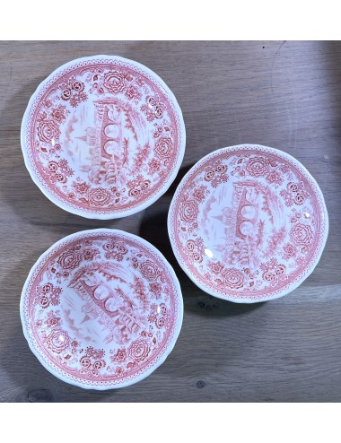 Plate / Dessert dish - round model - Villeroy & Boch - décor BURGENLAND in pink/red