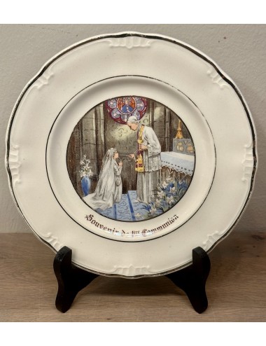 Bordje / Dessertbordje - Boch - décor met een afbeelding van een heilige communie