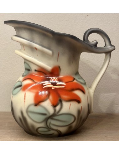 Jug - Bihl - model 4201 - décor of a red flower with green and gray