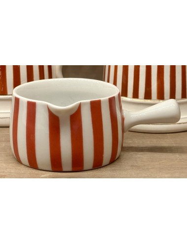 Small bowl with stem - Langenthal RESISTA - décor of red/white stripes