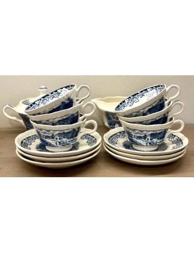 Cup and saucer - Société Céramique Maestricht - décor BOERENHOEVE blue