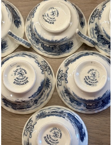 Cup and saucer - Société Céramique Maestricht - décor BOERENHOEVE blue