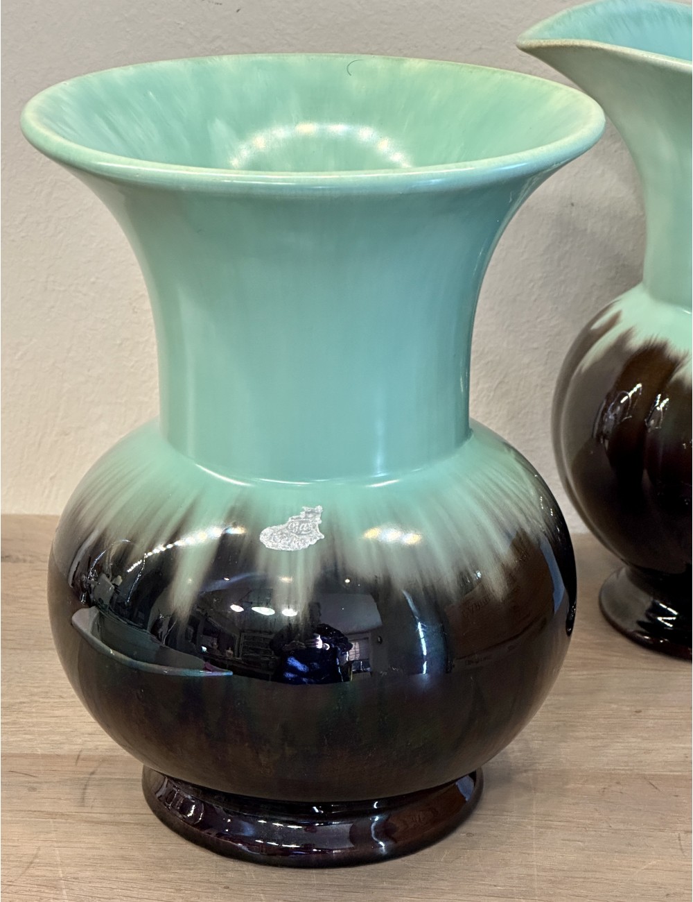 Vaas - Bay Keramik - décor KÖLN in donkerbruin/groen