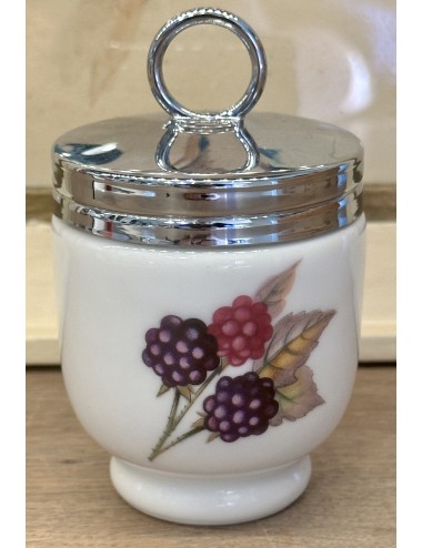 Egg coddler - Royal Worcester - décor EVESHAM of blackberries and a plum - smaller model