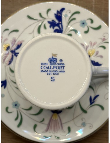 Cup and saucer - smaller model - Bone China - Coalport - décor PAGEANT
