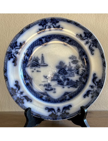 Dinerbod / Dinner plate - Spode England - décor LANDSCAPE in vloeiblauw / flow blue