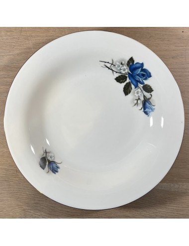 Diep bord / Soepbord / Pastabord - porselein - Wunsiedel Bavaria - décor in wit met blauw met witte bloemen