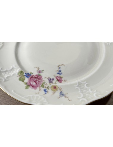 Dinerbord / Eetbord - Mosa - décor in blauw/roze bloemen