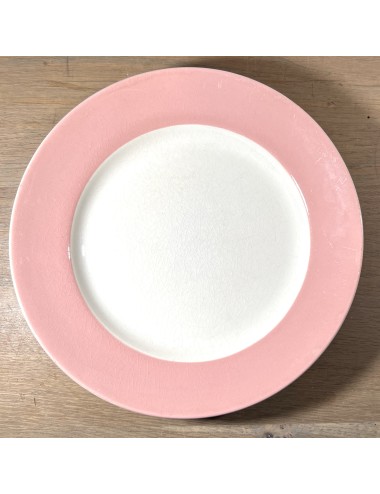 Dinner plate / Dinner plate - St. Amand - version with pastel pink, quite wide, border