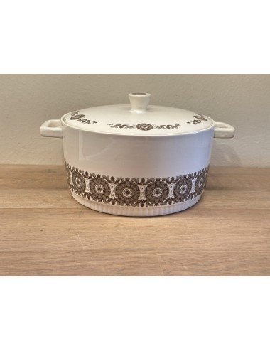 Tureen / Cover dish - Boch - décor MURIELLE in brown/gray (1966) - shape DELTA