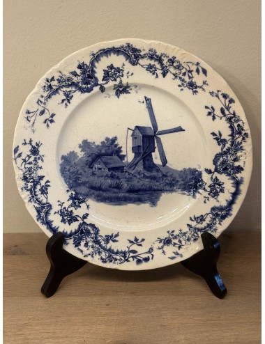 Dinner plate / Dinner plate - Stoke on Trent, England - décor executed in blue with a windmill