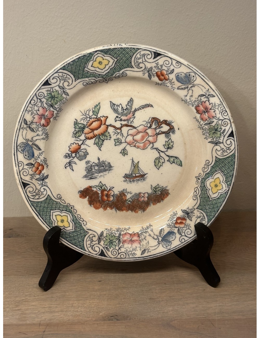 Dinner plate / Dinner plate - Nimy - décor MACAO with a picture in oriental style