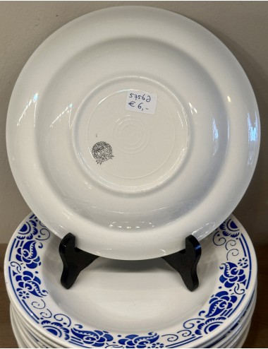 Deep plate / Soup plate / Pasta plate - Boch - décor in blue with flowers in spritzmuster design
