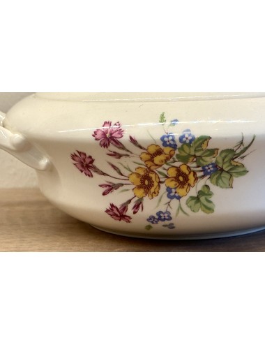 Tureen / Deck dish - Mosa 5-arches (1940-1950) - décor of flowers in different colors