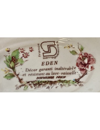 Juskom / Sauskom – Sarreguemines – decor Eden met gekleurde bloemen