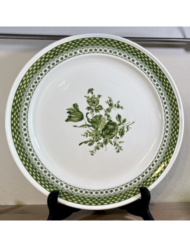 Plate - larger, round, model - Manufacture Royal Boch de la Louvière - décor ROMANTICA executed in green
