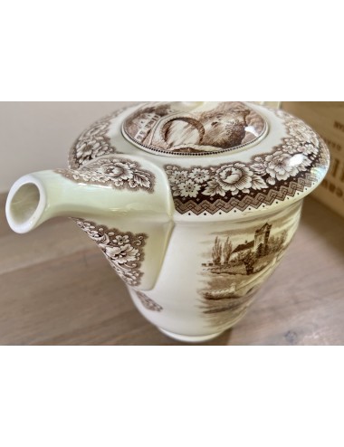 Coffee pot - large model - Societe Ceramique Maestricht - décor OLD BRIDGE in brown finish