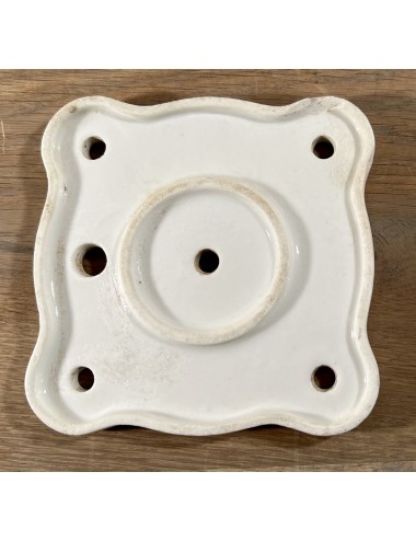 Cover plate / Back plate - white porcelain - said to be for a gas lamp oid