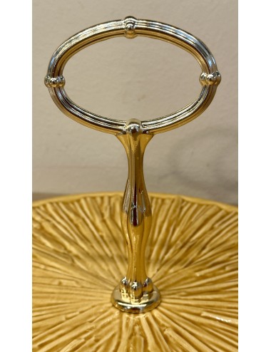 Cheese plate with gold handle - unmarked but Boch - décor TENTATION in brown finish