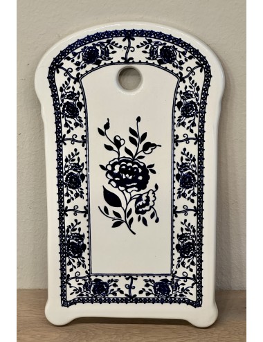 Sandwich board / Cutting board - Boch - executed in dark blue with flower decorations