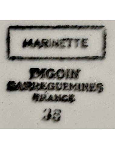 Bord / Schaal - groot rond model - Sarreguemines Digoin - décor MARINETTE in grijs-blauw met rode bloemen