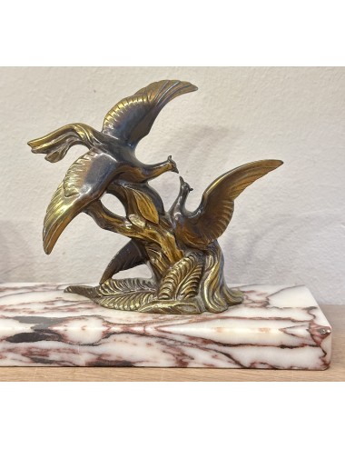 Fotostandaard met bronskleurige metalen paradijsvogel aan één zijde