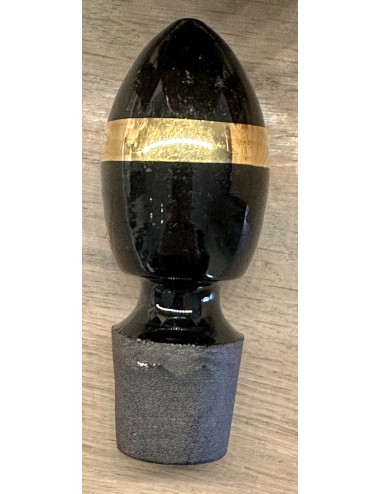 Likeurset - karaf met 6 glaasjes - Booms glas van de Rupel - uitgevoerd in zwart met goudkleur