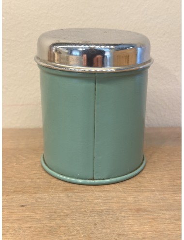 Storage can - Brabantia Aalst Holland - made of light green metal with chrome lid