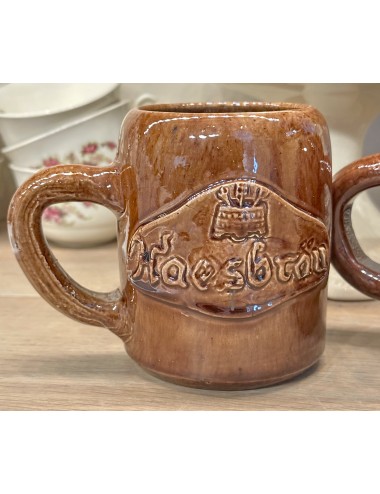 Beer mug - handmade by A. Noseda of Kuurne - marked inside bottom - dark brown model