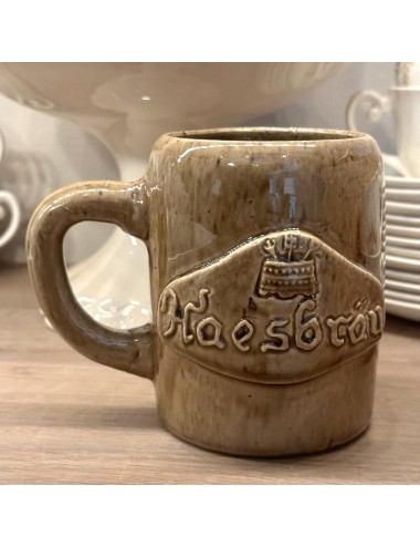 Beer mug - handmade by A. Noseda of Kuurne - marked inside bottom - light brown model