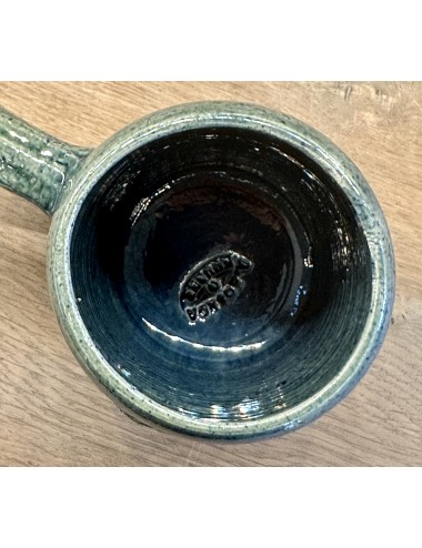 Beer mug - handmade by A. Noseda of Kuurne - marked inside bottom - dark green model