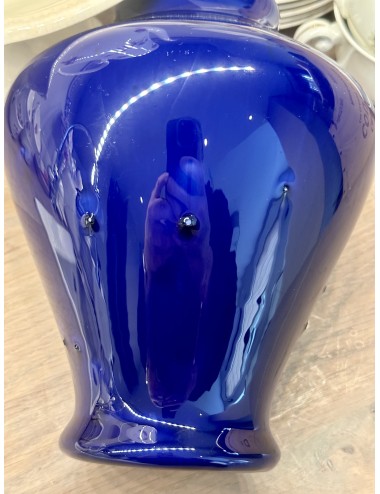 Vase - Boch - executed in royal blue with a larger bulge at the top
