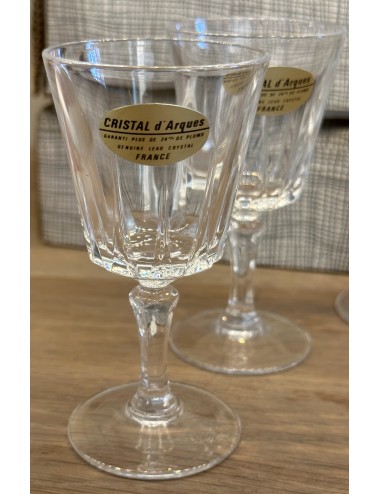 Glasses on foot - lead crystal, 6 pieces, small model - Cristal d'Arques (France) - model VERSAILLES 7